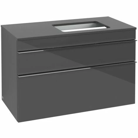 Villeroy & Boch Venticello Waschtischunterschrank XXL 957mm Mit 2 Auszügen Für Aufsatzwaschtisch Mit Glossy Grey Rechts Chrom 4 Villeroy & Boch Venticello Waschtischunterschrank XXL 957mm Mit 2 Auszügen Für Aufsatzwaschtisch Mit Glossy Grey Rechts Chrom – Bild 2