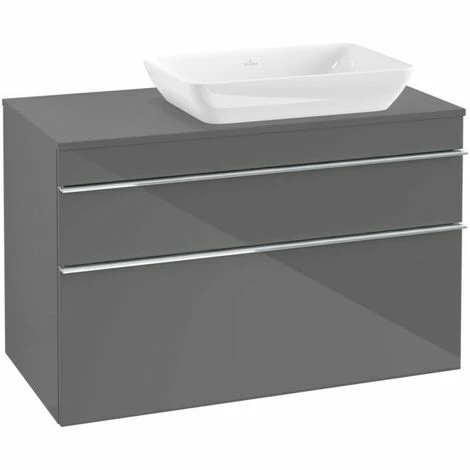 Villeroy & Boch Venticello Waschtischunterschrank XXL 957mm Mit 2 Auszügen Für Aufsatzwaschtisch Mit Glossy Grey Rechts Chrom 5 Villeroy & Boch Venticello Waschtischunterschrank XXL 957mm Mit 2 Auszügen Für Aufsatzwaschtisch Mit Glossy Grey Rechts Chrom – Bild 3