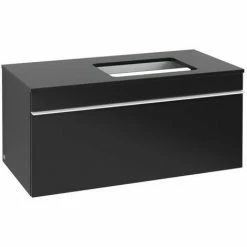 Alternative view of Villeroy & Boch Venticello Waschtischunterschrank 957mm Mit 1 Auszug Für Aufsatzwaschtisch Mit Varia Black Matt Lacquer Rechts Weiß