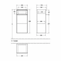 Villeroy & Boch Venticello Seitenschrank Mit 1 Tür Und 1 Schublade Links Kansas Oak Chrom