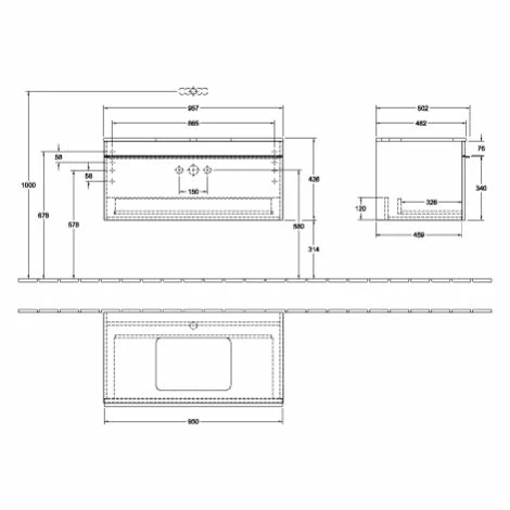 Villeroy & Boch Venticello Waschtischunterschrank Mit 1 Auszug Für Aufsatzwaschtisch 95,7 Cm Kansas Oak Chrom 3 Villeroy & Boch Venticello Waschtischunterschrank Mit 1 Auszug Für Aufsatzwaschtisch 95,7 Cm Kansas Oak Chrom