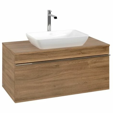 Villeroy & Boch Venticello Waschtischunterschrank Mit 1 Auszug Für Aufsatzwaschtisch 95,7 Cm Kansas Oak Chrom 5 Villeroy & Boch Venticello Waschtischunterschrank Mit 1 Auszug Für Aufsatzwaschtisch 95,7 Cm Kansas Oak Chrom – Bild 3