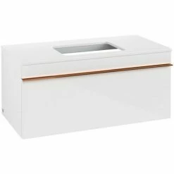 Alternative view of Villeroy & Boch Venticello Waschtischunterschrank Mit 1 Auszug Für Aufsatzwaschtisch 95,7 Cm Glossy White Copper
