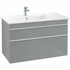 Villeroy & Boch Venticello Waschtischunterschrank XL 953mm Mit 2 Auszügen Und Variabler Beckenpositi Glass Glossy Grey Links Weiß -VILLEROY & BOCH shop 71494074 3