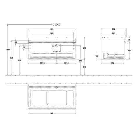 Villeroy & Boch Venticello Waschtischunterschrank 957mm mit 1 Auszug für Aufsatzwaschtisch mit varia Kansas Oak Rechts Weiß Villeroy & Boch Venticello Waschtischunterschrank 957mm Mit 1 Auszug Für Aufsatzwaschtisch Mit Varia Kansas Oak Rechts Weiß -VILLEROY & BOCH shop 71494109 1