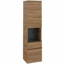 Alternative view of Villeroy & Boch Venticello Hochschrank Mit 1 Tür, 2 Auszügen Und 1 Offenem Fach Mittig Rechts Kansas Oak Copper