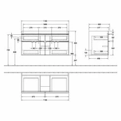 Villeroy & Boch Venticello Waschtischunterschrank XL 1153mm Mit 4 Auszügen White Matt Weiß