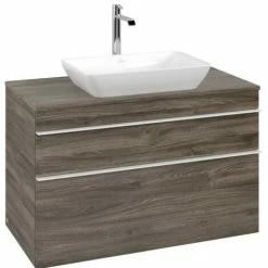 Villeroy & Boch Venticello Waschtischunterschrank XXL Mit 2 Auszügen Für Aufsatzwaschtisch 95,7 Cm Stone Oak Weiß -VILLEROY & BOCH shop 71494354 3