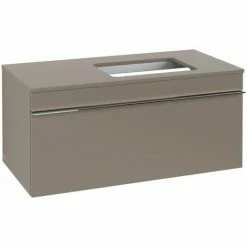 Villeroy & Boch Venticello Waschtischunterschrank 957mm Mit 1 Auszug Für Aufsatzwaschtisch Mit Varia Truffle Grey Rechts Chrom -VILLEROY & BOCH shop 71494359 2