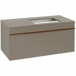 Alternative view of Villeroy & Boch Venticello Waschtischunterschrank 957mm Mit 1 Auszug Für Aufsatzwaschtisch Mit Varia Truffle Grey Rechts Copper