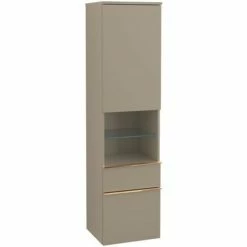 Alternative view of Villeroy & Boch Venticello Hochschrank Mit 1 Tür, 2 Auszügen Und 1 Offenem Fach Mittig Rechts Truffle Grey Copper