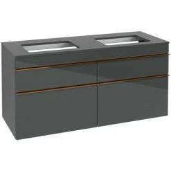 Villeroy & Boch Venticello Waschtischunterschrank XXL 1257mm Mit 4 Auszügen Für 2 Aufsatzwaschtische Glass Glossy Grey Copper 3 Villeroy & Boch Venticello Waschtischunterschrank XXL 1257mm Mit 4 Auszügen Für 2 Aufsatzwaschtische Glass Glossy Grey Copper -VILLEROY & BOCH shop 71494536 2