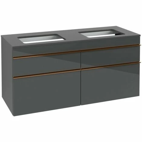Villeroy & Boch Venticello Waschtischunterschrank XXL 1257mm mit 4 Auszügen für 2 Aufsatzwaschtische Glass Glossy Grey Copper Villeroy & Boch Venticello Waschtischunterschrank XXL 1257mm Mit 4 Auszügen Für 2 Aufsatzwaschtische Glass Glossy Grey Copper -VILLEROY & BOCH shop 71494536 2