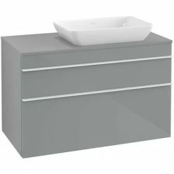 Villeroy & Boch Venticello Waschtischunterschrank XXL 957mm Mit 2 Auszügen Für Aufsatzwaschtisch Mit Glass Glossy Grey Rechts Weiß -VILLEROY & BOCH shop 71494540 3