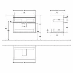 Villeroy & Boch Venticello Waschtischunterschrank XL Mit 2 Auszügen 75,3 Cm Stone Oak Chrom