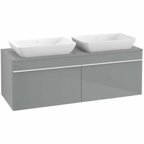 Villeroy & Boch Venticello Waschtischunterschrank 1257mm Mit 2 Auszügen Für 2 Aufsatzwaschtische Glass Glossy Grey Weiß 5 Villeroy & Boch Venticello Waschtischunterschrank 1257mm Mit 2 Auszügen Für 2 Aufsatzwaschtische Glass Glossy Grey Weiß – Bild 3