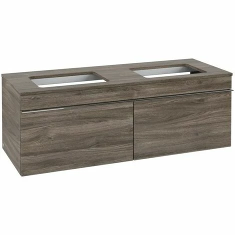 Villeroy & Boch Venticello Waschtischunterschrank 1257mm Mit 2 Auszügen Für 2 Aufsatzwaschtische Stone Oak Chrom 4 Villeroy & Boch Venticello Waschtischunterschrank 1257mm Mit 2 Auszügen Für 2 Aufsatzwaschtische Stone Oak Chrom – Bild 2
