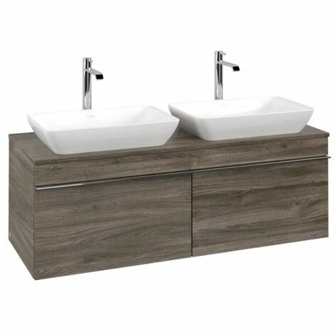 Villeroy & Boch Venticello Waschtischunterschrank 1257mm Mit 2 Auszügen Für 2 Aufsatzwaschtische Stone Oak Chrom 5 Villeroy & Boch Venticello Waschtischunterschrank 1257mm Mit 2 Auszügen Für 2 Aufsatzwaschtische Stone Oak Chrom – Bild 3