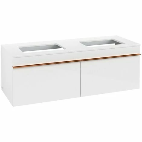 Villeroy & Boch Venticello Waschtischunterschrank 1257mm Mit 2 Auszügen Für 2 Aufsatzwaschtische Glossy White Copper 4 Villeroy & Boch Venticello Waschtischunterschrank 1257mm Mit 2 Auszügen Für 2 Aufsatzwaschtische Glossy White Copper – Bild 2