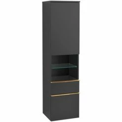 Villeroy & Boch Venticello Hochschrank Mit 1 Tür, 2 Auszügen Und 1 Offenem Fach Mittig Rechts Black Matt Lacquer Copper -VILLEROY & BOCH shop 71494809 2