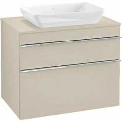 Villeroy & Boch Venticello Waschtischunterschrank XXL Mit 2 Auszügen Für Aufsatzwaschtisch 75,7 Cm Soft Grey Chrom -VILLEROY & BOCH shop 71494838 3
