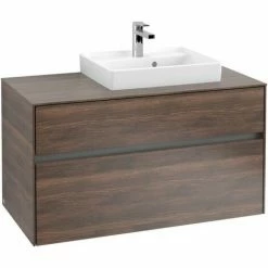 Villeroy & Boch Collaro Waschtischunterschrank 100cm Mit 2 Auszügen Und Variabler Beckenposition Arizona Oak Mit Beleuchtung Rechts 50 Cm -VILLEROY & BOCH shop 71605376 2