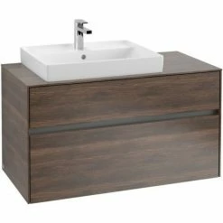 Villeroy & Boch Collaro Waschtischunterschrank 100cm Mit 2 Auszügen Und Variabler Beckenposition Arizona Oak Mit Beleuchtung Links 60 Cm -VILLEROY & BOCH shop 71605386 2