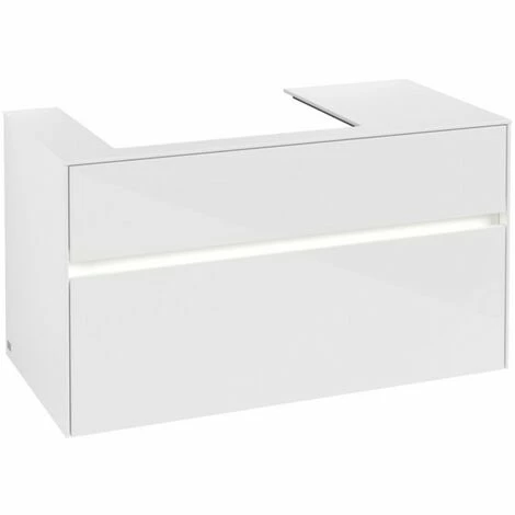 Villeroy & Boch Collaro Waschtischunterschrank 100cm mit 2 Auszügen und variabler Beckenposition Glossy White Mit Beleuchtung Links 60 cm Villeroy & Boch Collaro Waschtischunterschrank 100cm Mit 2 Auszügen Und Variabler Beckenposition Glossy White Mit Beleuchtung Links 60 Cm -VILLEROY & BOCH shop 71605407 3