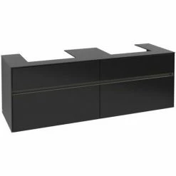 Villeroy & Boch Collaro Waschtischunterschrank 160cm Mit 4 Auszügen Für 2 Waschtische Black Matt Lacquer Mit Beleuchtung 50 Cm -VILLEROY & BOCH shop 71605414 3