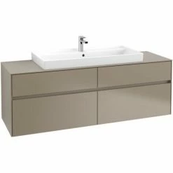 Villeroy & Boch Collaro Waschtischunterschrank 160cm Mit 4 Auszügen Und Variabler Beckenposition Truffle Grey Mit Beleuchtung Mittig 100 Cm -VILLEROY & BOCH shop 71605426 2
