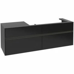 Villeroy & Boch Collaro Waschtischunterschrank 160cm Mit 4 Auszügen Und Variabler Beckenposition Black Matt Lacquer Mit Beleuchtung Rechts 100 Cm -VILLEROY & BOCH shop 71605440 3