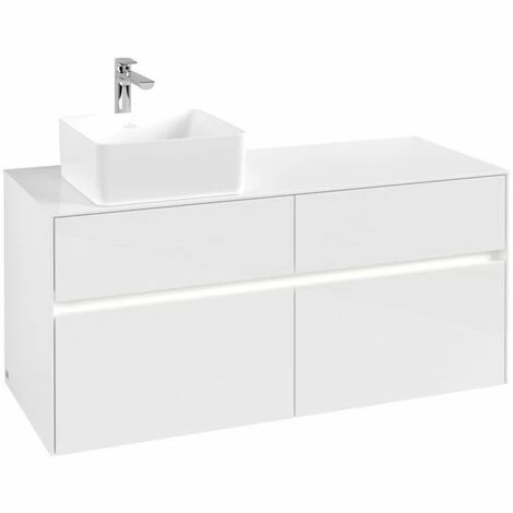 Villeroy & Boch Collaro Waschtischunterschrank 120cm mit 4 Auszügen Glossy White Mit Beleuchtung Links Villeroy & Boch Collaro Waschtischunterschrank 120cm Mit 4 Auszügen Glossy White Mit Beleuchtung Links -VILLEROY & BOCH shop 71605443 3