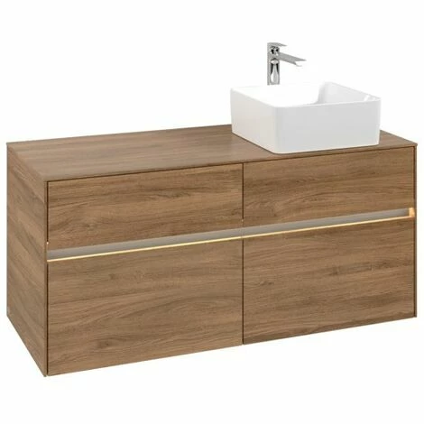 Villeroy & Boch Collaro Waschtischunterschrank 120cm Mit 4 Auszügen Kansas Oak Mit Beleuchtung Rechts 5 Villeroy & Boch Collaro Waschtischunterschrank 120cm Mit 4 Auszügen Kansas Oak Mit Beleuchtung Rechts – Bild 3
