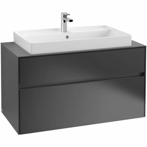 Villeroy & Boch Collaro Waschtischunterschrank 100cm mit 2 Auszügen und variabler Beckenposition Black Matt Lacquer Mit Beleuchtung Mittig 80 cm Villeroy & Boch Collaro Waschtischunterschrank 100cm Mit 2 Auszügen Und Variabler Beckenposition Black Matt Lacquer Mit Beleuchtung Mittig 80 Cm -VILLEROY & BOCH shop 71605447 2