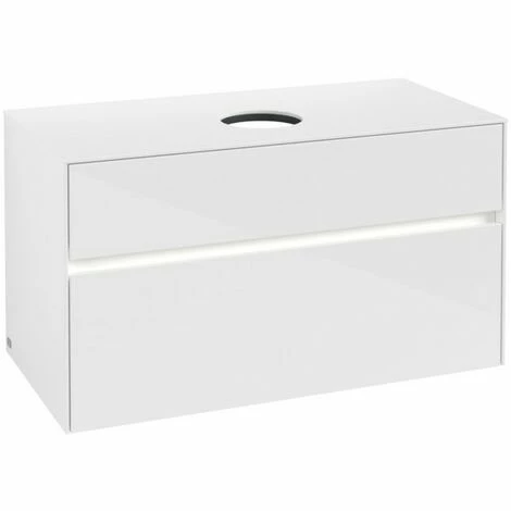 Villeroy & Boch Collaro Waschtischunterschrank 100cm mit 2 Auszügen Glossy White Mit Beleuchtung Mittig Villeroy & Boch Collaro Waschtischunterschrank 100cm Mit 2 Auszügen Glossy White Mit Beleuchtung Mittig -VILLEROY & BOCH shop 71605449 2
