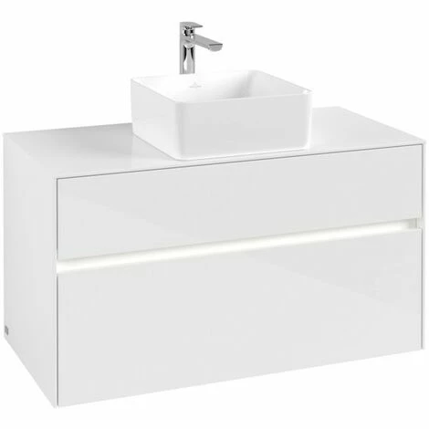 Villeroy & Boch Collaro Waschtischunterschrank 100cm mit 2 Auszügen Glossy White Mit Beleuchtung Mittig Villeroy & Boch Collaro Waschtischunterschrank 100cm Mit 2 Auszügen Glossy White Mit Beleuchtung Mittig -VILLEROY & BOCH shop 71605449 3