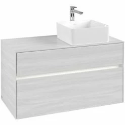Villeroy & Boch Collaro Waschtischunterschrank 100cm Mit 2 Auszügen White Wood Mit Beleuchtung Rechts 4 Villeroy & Boch Collaro Waschtischunterschrank 100cm Mit 2 Auszügen White Wood Mit Beleuchtung Rechts -VILLEROY & BOCH shop 71605450 3