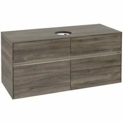 Alternative view of Villeroy & Boch Collaro Waschtischunterschrank 120cm Mit 4 Auszügen Stone Oak Mit Beleuchtung Mittig