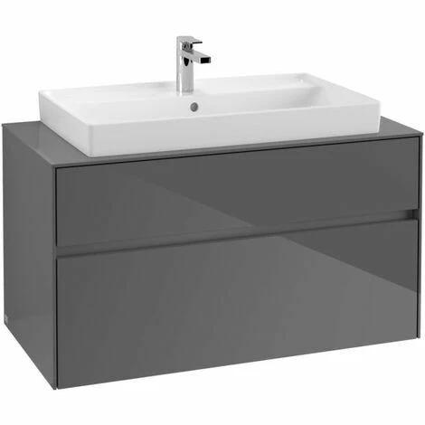 Villeroy & Boch Collaro Waschtischunterschrank 100cm mit 2 Auszügen und variabler Beckenposition Glossy Grey Mit Beleuchtung Mittig 80 cm Villeroy & Boch Collaro Waschtischunterschrank 100cm Mit 2 Auszügen Und Variabler Beckenposition Glossy Grey Mit Beleuchtung Mittig 80 Cm -VILLEROY & BOCH shop 71605464 2