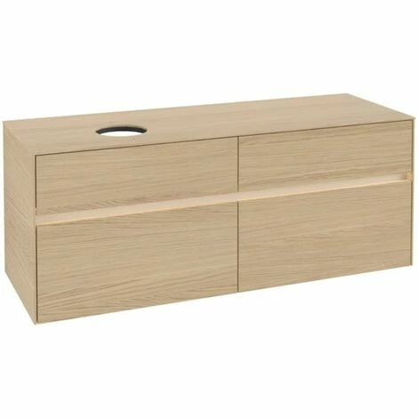 Villeroy & Boch Collaro Waschtischunterschrank 140cm Mit 4 Auszügen Nordic Oak Mit Beleuchtung Links 4 Villeroy & Boch Collaro Waschtischunterschrank 140cm Mit 4 Auszügen Nordic Oak Mit Beleuchtung Links – Bild 2