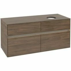 Alternative view of Villeroy & Boch Collaro Waschtischunterschrank 120cm Mit 4 Auszügen Arizona Oak Mit Beleuchtung Rechts