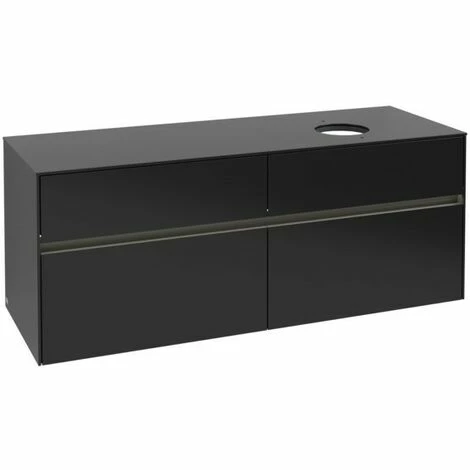 Villeroy & Boch Collaro Waschtischunterschrank 140cm Mit 4 Auszügen Black Matt Lacquer Mit Beleuchtung Rechts 4 Villeroy & Boch Collaro Waschtischunterschrank 140cm Mit 4 Auszügen Black Matt Lacquer Mit Beleuchtung Rechts – Bild 2