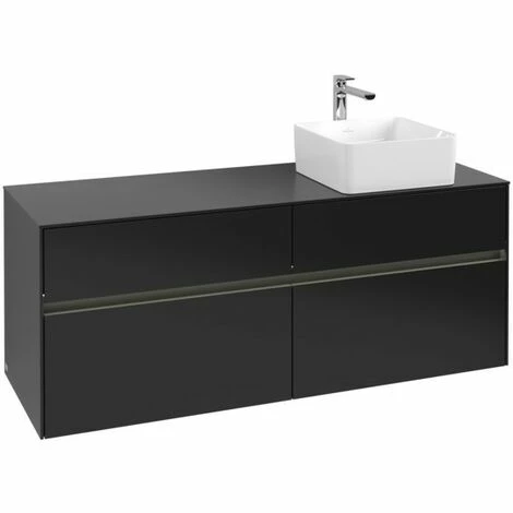 Villeroy & Boch Collaro Waschtischunterschrank 140cm Mit 4 Auszügen Black Matt Lacquer Mit Beleuchtung Rechts 5 Villeroy & Boch Collaro Waschtischunterschrank 140cm Mit 4 Auszügen Black Matt Lacquer Mit Beleuchtung Rechts – Bild 3