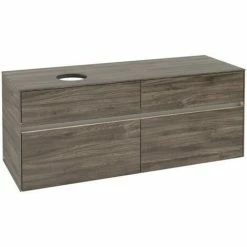 Alternative view of Villeroy & Boch Collaro Waschtischunterschrank 140cm Mit 4 Auszügen Stone Oak Mit Beleuchtung Links