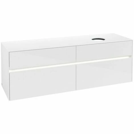 Villeroy & Boch Collaro Waschtischunterschrank 160cm Mit 4 Auszügen Glossy White Mit Beleuchtung Rechts 4 Villeroy & Boch Collaro Waschtischunterschrank 160cm Mit 4 Auszügen Glossy White Mit Beleuchtung Rechts – Bild 2