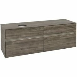 Alternative view of Villeroy & Boch Collaro Waschtischunterschrank 160cm Mit 4 Auszügen Stone Oak Mit Beleuchtung Links