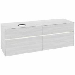 Alternative view of Villeroy & Boch Collaro Waschtischunterschrank 160cm Mit 4 Auszügen White Wood Mit Beleuchtung Links