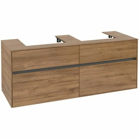 Villeroy & Boch Collaro Waschtischunterschrank 140cm Mit 4 Auszügen Für 2 Waschtische Kansas Oak Ohne Beleuchtung 4 Villeroy & Boch Collaro Waschtischunterschrank 140cm Mit 4 Auszügen Für 2 Waschtische Kansas Oak Ohne Beleuchtung – Bild 2