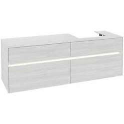 Alternative view of Villeroy & Boch Collaro Waschtischunterschrank 160cm Mit 4 Auszügen White Wood Mit Beleuchtung Rechts