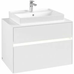 Villeroy & Boch Collaro Waschtischunterschrank 80cm Mit 2 Auszügen White Matt Mit Beleuchtung -VILLEROY & BOCH shop 71605542 3